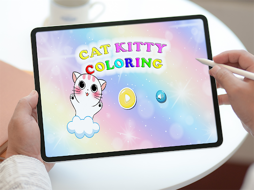 Cute Kitten Coloring Page. Screen 2