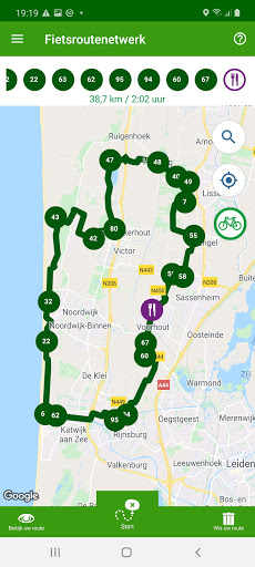 Android application Fietsroutenetwerk screenshort