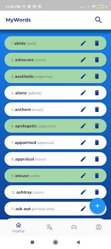 Android application Wordio: My Words Space screenshort