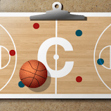 Basketball coach's clipboard icon