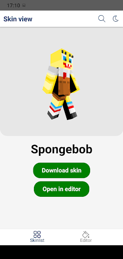 Android application Minecraft skins (+skin editor) screenshort