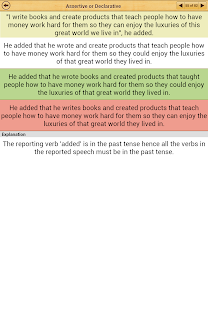 Grammar : Reported Speech Lite Captura de pantalla