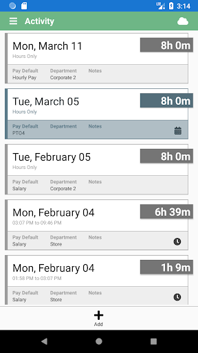 CenterPoint Time Clock Screen 3