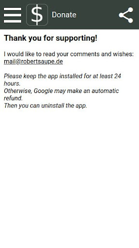Android application Donate screenshort