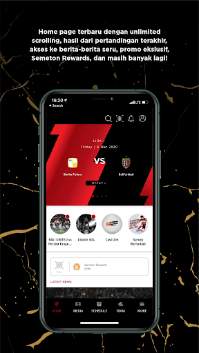 Android application Bali United screenshort