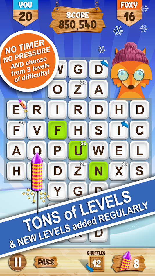 #3. Words with Foxy (Android) By: DonkeySoft Inc.