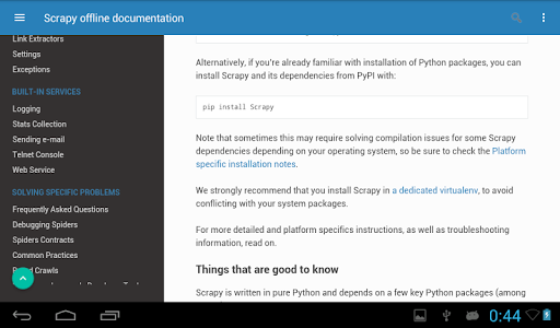 Python Scrapy documentation of Screen 3