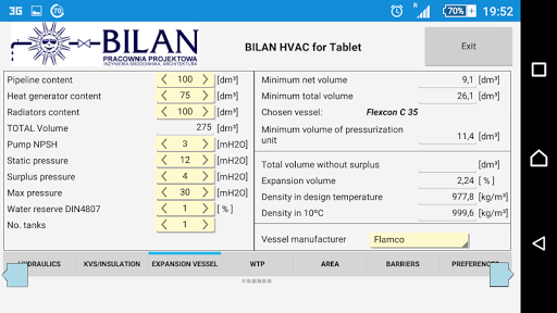 Bilan HVAC Simple for Tablet Screen 3