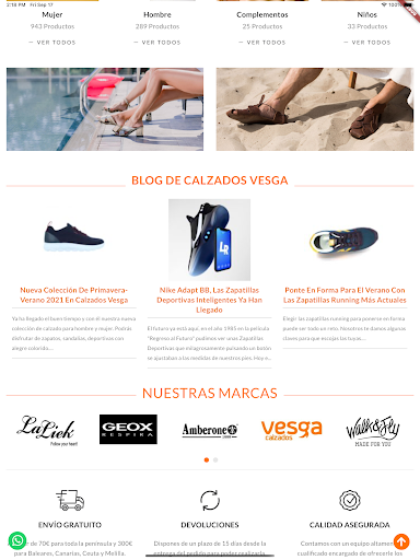 Android application Calzados Vesga screenshort