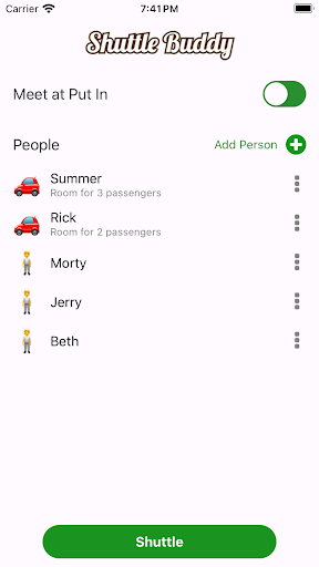 Android application Shuttle Buddy screenshort