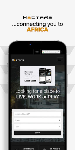 Android application Hectare screenshort