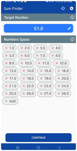 Sum Finder Combination Scanne