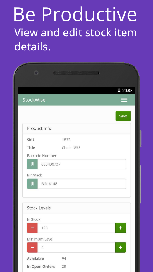 Android application StockWise for Linnworks screenshort