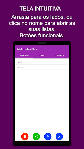 Android application MultiListas Plus screenshort