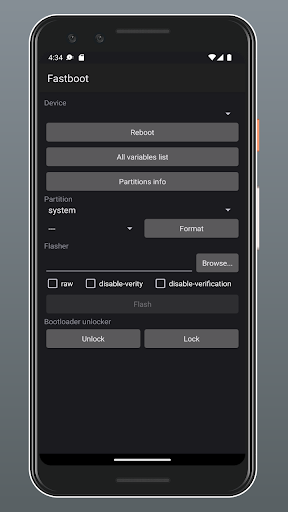 Android application Fastboot Tools screenshort