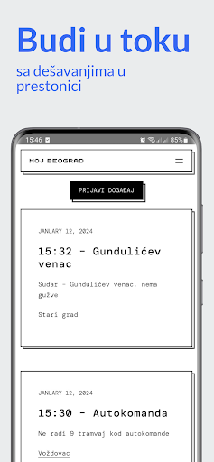 Android application Moj Beograd screenshort