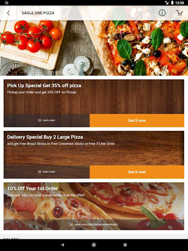 Screenshot of Eagle One Pizza