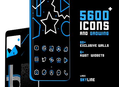 SkyLine Icon Pack : LineX Blue (MOD APK, Paid/Patched) v3.9 1