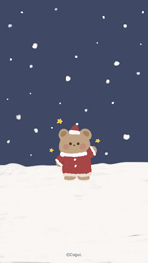 Android application 카카오톡 테마 - 포곰이_크리스마스 네이비 (카톡테마) screenshort