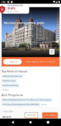 Android application SaveMyTrip screenshort