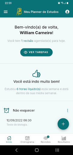 Android application Meu Planner de Estudos screenshort