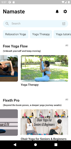 Android application Flexth Yoga screenshort