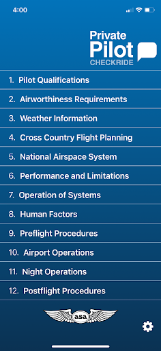 Android application Private Pilot Checkride screenshort