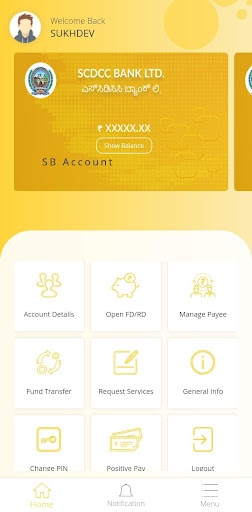 SCDCC Bank - Mobile Banking Screen 3