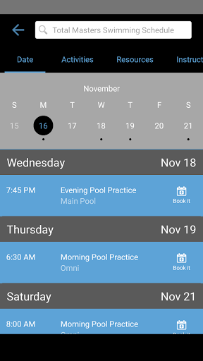 Total Masters Swimming Screen 3
