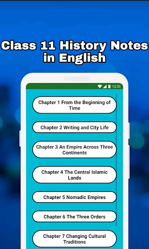 Screenshot of Class 11 History Notes & MCQs