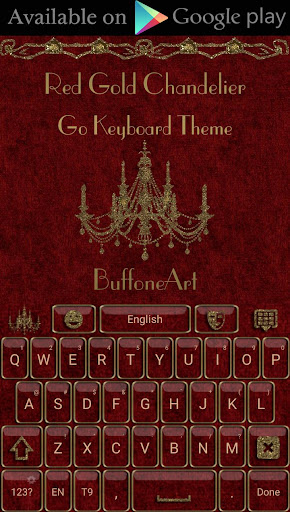 Red Gold Chandelier Clock Widg