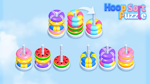 Android application Hoop Sort Puzzle: Color Stack screenshort