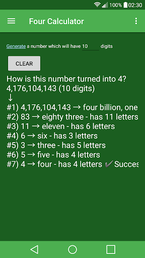 Android application Four Calculator screenshort