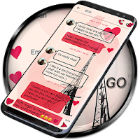 SMS Theme Love Paris - pink text messages tower