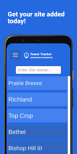 Android application Tower Tracker screenshort