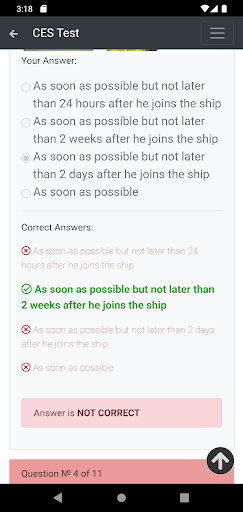 Android application Shuttle Tanker. Management CES screenshort