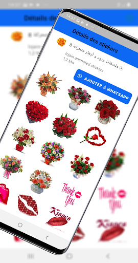 ملصقات ورود و أزهار متحركة