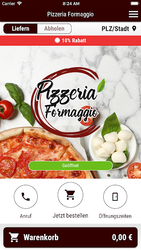 Android application Pizzeria Formaggio screenshort