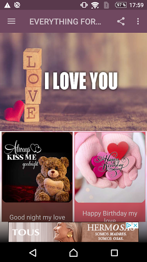 Android application Sweetheart, are my true love screenshort