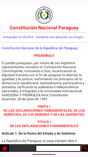 Android application Constitución Nacional Paraguay screenshort
