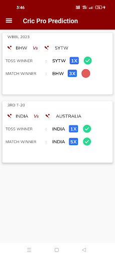 Android application Cricket Pro Prediction screenshort