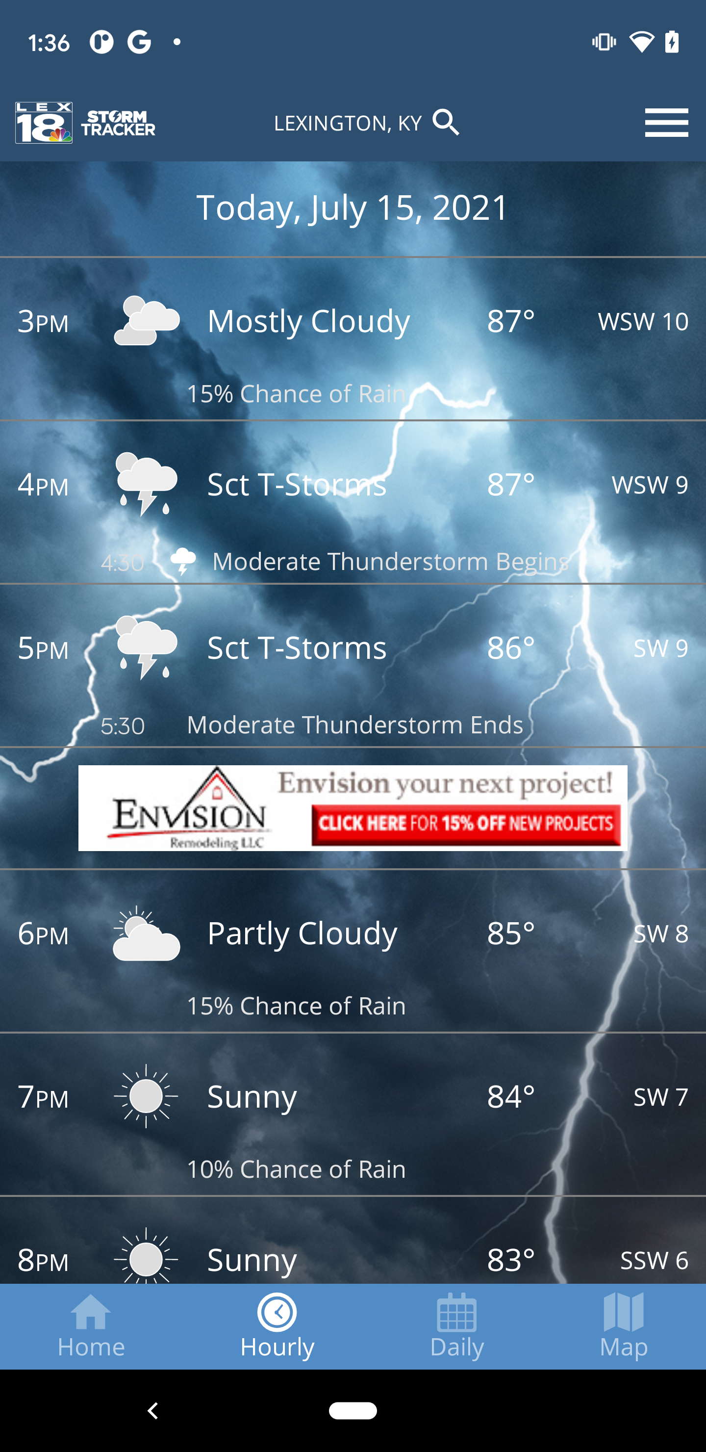 Android application LEX18 Storm Tracker Weather screenshort