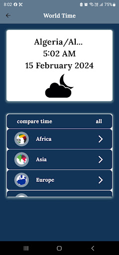 World Time Screen 2