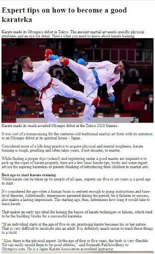 Android application How to Do Karate Training screenshort