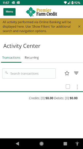 PFC eBanking App Screen 3