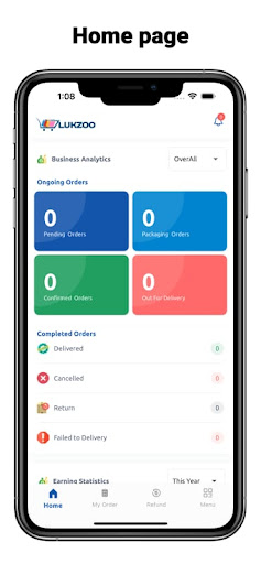 Android application Lukzoo seller screenshort