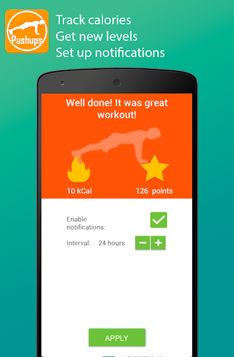 Screenshot of My Pushups workout