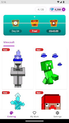 Coloring Pages for Minecraft - Screenshot 1