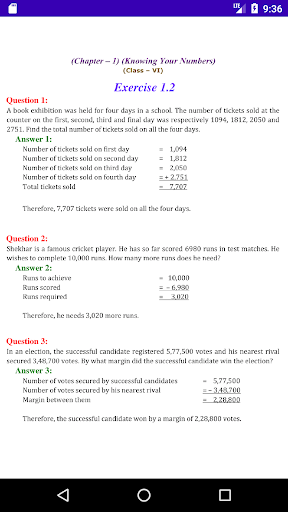 CBSE Solution and Notes of Maths for Class 6