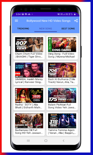 Android application Latest Hindi Video Songs HD screenshort